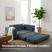 Double Inflatable Sofa Bed, Multifunctional Foldable Air Couch for Living Room, Soft Flocked Surface, Lazy Sofa