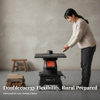 Thickened Steel Wood Coal Stove, Indoor Heating Stove, Multi-Use Home Fireplace