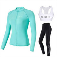 Women's Rash Guard Swimsuit, Split Set, UPF50+ Sun Protection, Long Sleeve, Long Pants, Quick Dry, Water Sports