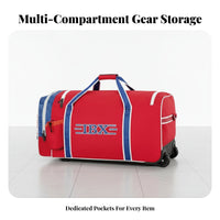 Ice Sports Gear Bag, Protective Equipment Storage, Wheeled Trolley, Automatic Standing, Youth & Adult