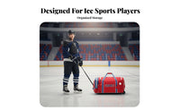 Ice Sports Gear Bag, Protective Equipment Storage, Wheeled Trolley, Automatic Standing, Youth & Adult