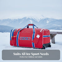 Ice Sports Gear Bag, Protective Equipment Storage, Wheeled Trolley, Automatic Standing, Youth & Adult