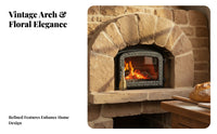 Arched Cast Iron Fireplace Door Decorative Pattern Ornate Fireplace Door