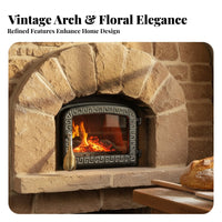 Arched Cast Iron Fireplace Door Decorative Pattern Ornate Fireplace Door