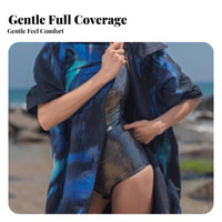 Quick-Dry Hooded Poncho, Nano Fiber, Windproof, Beach Towel, Sun Protection