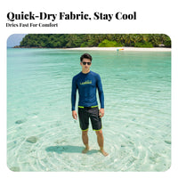 Long Sleeve Swim Shirt Set Jellyfish Protection Suit Stretch Material Couples Matching Swim Attire for Men
