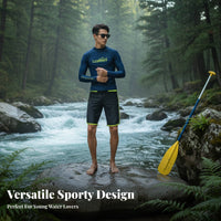 Long Sleeve Swim Shirt Set Jellyfish Protection Suit Stretch Material Couples Matching Swim Attire for Men