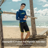 Long Sleeve Swim Shirt Set Jellyfish Protection Suit Stretch Material Couples Matching Swim Attire for Men