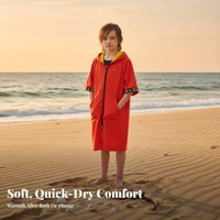 Kids water Robe, Quick Dry Hooded Towel Cape, Absorbent Bathrobe for Pool, Portable, Warm
