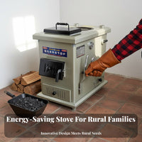Heating Stove, Multienergy Boiler Wood Electric, Energy-Saving, Rural Home, Floor Heating