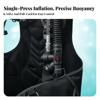 BCD Buoyancy Compensator, underwater Diving Jacket, rear Inflation, Large Weight Pocket, Professional Deep Diving