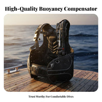 BCD Buoyancy Compensator, underwater Diving Jacket, rear Inflation, Large Weight Pocket, Professional Deep Diving