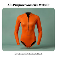 Women's single Piece Wetsuit, Long Sleeve Rash Guard Swimsuit, Sun Protection, Quick Dry Fit for Swimming, Snorkeling, Beach