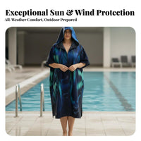Beach Towel, Quick Dry Bath Towel, Hooded Cape, Sun Protection, Adult Unisex, Absorbent, Warm, Swimming, Original Print