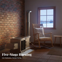 Gasification Stove, Five-Stage burning, Energy-Saving Indoor Heater, Smokeless Wood Home Rural Use