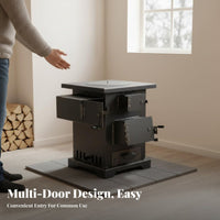 Smokeless Gasification Heater, double energy Wood Stove, Indoor Winter Heating, 66lb Capacity
