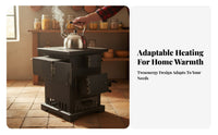 Smokeless Gasification Heater, double energy Wood Stove, Indoor Winter Heating, 66lb Capacity