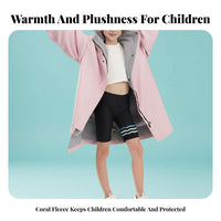 Kids Thick Warm Quick-Dry Absorbent Hooded Towel Cloak, Waterproof, Cartoon Animal Ear Design for Winter