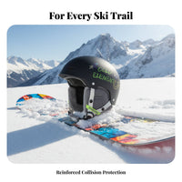 Kids Ski Helmet, Double Board, Impact Resistant, Cartoon Print, Winter Helmet for Boys & Girls