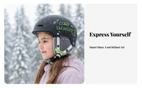 Kids Ski Helmet, Double Board, Impact Resistant, Cartoon Print, Winter Helmet for Boys & Girls