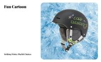 Kids Ski Helmet, Double Board, Impact Resistant, Cartoon Print, Winter Helmet for Boys & Girls