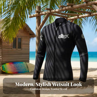 3mm Split Wetsuit Jacket, Fleece Lined, Thermal Diving Top, Unisex, quick wear