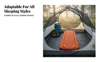 Inflatable Sleeping Pad, Lightweight Outdoor Camping Air Mattress, Portable Moisture-Resistant Mat, Ergonomic V-Shape Design,