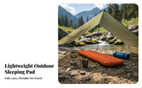 Inflatable Sleeping Pad, Lightweight Outdoor Camping Air Mattress, Portable Moisture-Resistant Mat, Ergonomic V-Shape Design,