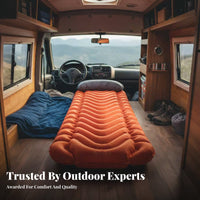 Inflatable Sleeping Pad, Lightweight Outdoor Camping Air Mattress, Portable Moisture-Resistant Mat, Ergonomic V-Shape Design,