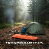 Inflatable Sleeping Pad, Lightweight Outdoor Camping Air Mattress, Portable Moisture-Resistant Mat, Ergonomic V-Shape Design,