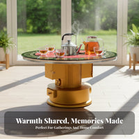 Four-Sided encompass Heating Stove, Floor Flue Wood Burning Heater, Smokeless Gasification, Rural Downward Exhaust