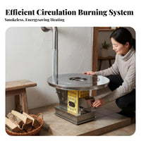 Rural Home Heating Gasification Stove, Smokeless Wood Burner, Multicombustible, Stainless Steel