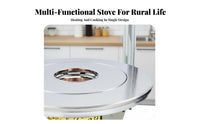 Rural Home Heating Gasification Stove, Smokeless Wood Burner, Multicombustible, Stainless Steel