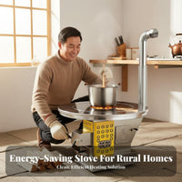 Rural Home Heating Gasification Stove, Smokeless Wood Burner, Multicombustible, Stainless Steel