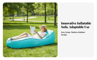 Curved Inflatable Sofa, Portable Air Bed, Quick Hand-Pump Inflation, Water-Resistant Nylon, Camping, Outdoor Dining, Random