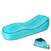 Curved Inflatable Sofa, Portable Air Bed, Quick Hand-Pump Inflation, Water-Resistant Nylon, Camping, Outdoor Dining, Random