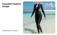 Full figure Swimsuit, Women's single-Piece Rash Guard, fastener, Long Sleeve, Sun Protection, Padded, Snorkeling