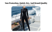 Full figure Swimsuit, Women's single-Piece Rash Guard, fastener, Long Sleeve, Sun Protection, Padded, Snorkeling