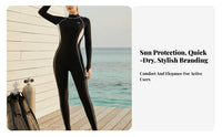 Full figure Swimsuit, Women's single-Piece Rash Guard, fastener, Long Sleeve, Sun Protection, Padded, Snorkeling