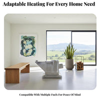Dual Energy Source Heating Stove, Wood Compatible, Premium Recycled Air, Indoor Rural Home Heater, Smokeless Gasification,