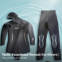 7mm Wetsuit, Two-Piece Split Design, fastenered, Fleece Lined, Winter Thermal Diving Suit, 5mm/3mm choices