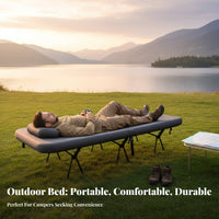 Inflatable Folding Camp Bed, Portable Outdoor Floating Bed, Comfortable Brushed Air Mattress
