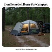 SUV Tail Tunnel Tent, Outdoor Camping, Single Bedroom and Living Room, Waterproof, Thickened, Detachable Inner Tent, Flexible