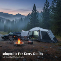 SUV Tail Tunnel Tent, Outdoor Camping, Single Bedroom and Living Room, Waterproof, Thickened, Detachable Inner Tent, Flexible