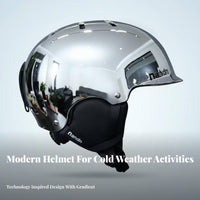 Winter Helmet, Gradient Ski Helmet, Electroplated Silver Material, Unisex, Adjustable, NT31, Snowboarding Gear