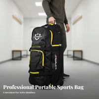 Ice Sports Gear Bag, Upright Rolling Trolley, Polyester, For Kids Adults