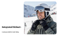 Ski Helmet with Integrated Goggle, Unisex Winter Protective Helmet, Adjustable, Multi-Size, For Children and Adults