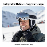 Ski Helmet with Integrated Goggle, Unisex Winter Protective Helmet, Adjustable, Multi-Size, For Children and Adults
