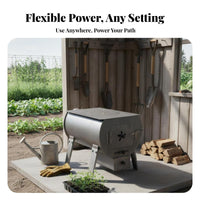 Wood Burning Stove, Indoor Outdoor Heater, Smokeless Multi-Functional Heating Cooking Stove for Winter Rural Use