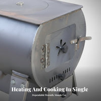 Wood Burning Stove, Indoor Outdoor Heater, Smokeless Multi-Functional Heating Cooking Stove for Winter Rural Use